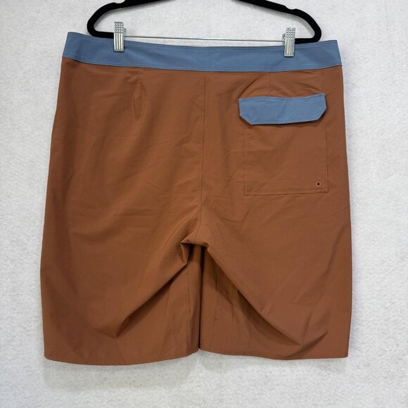 Patagonia Hydro Series Boardshorts Mens 35 Brown Blue Swim Trunks Recycled Eco - Picture 3 of 15